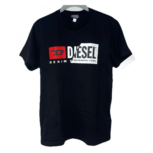 Diesel T-Diego Cuty Shirt Black Medium Short Sleeve Cotton Crewneck Graphic Tee - Picture 1 of 9